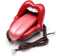 Teléfono fijo de lengua grande con labios rojos/mini teléfono con cable creativo de boca fuerte para escritorio para dormitorio, sala de lectura