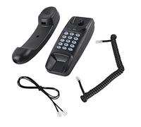 Teléfono Fijo de Montaje en Pared, sin identificador de Llamadas Teléfono con Cable Teléfono Comercial Compacto Extensión telefónica Teléfono residencial para la Familia del Hotel(Negro)