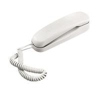 Teléfono fijo de pared blanco con cable, pequeño, para hotel, hogar, baño, escuela u oficina.
