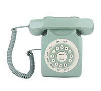 Teléfono Fijo Europeo Antiguo con función de Almacenamiento de números,Teléfono de marcación con Botones Grandes, Retro Teléfono para Oficina casa,Verde