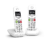 TELEFONO FIJO INALAMBRICO GIGASET E290 DUO TECLAS GRANDES Y PANTALLA DE ALTA VISIBILIDAD 150 CONTACTOS BLANCO