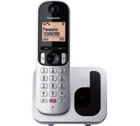 Panasonic KX-TGC250 Teléfono Inalámbrico Digital para Personas Mayores con Bloqueo De Llamadas No Deseadas, Pantalla Fácil De Leer, Altavoz Manos Libres, Reloj Despertador, Auricular Único, Plateado
