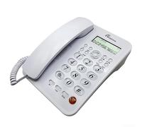 Teléfono fijo inteligente con identificador de llamadas integrado y funciones de llamada en espera para un manejo de llamadas sin esfuerzo (blanco)