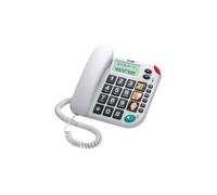 Teléfono fijo MAXCOM KXT481 - Teclas grandes e imágenes - Botón SOS - Blanco
