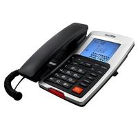 Teléfono Fijo Maxcom KXT709, Manos Libres. LCD retroiluminado, Color Negro/Plata