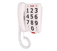 Teléfono Fijo Sobremesa o Pared, Teclas Grandes, Ajuste de Volumen, 10 Memorias de Marcación Rápida, Función de Rellamada, Plug and Play para Personas Mayores con Discapacidad Auditiva o Baja Visión
