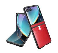 Teléfono Flip Funda Funda ultradelgada for teléfono Motorola Razr 50 Ultra con ranura for tarjeta de crédito, [protección de pantalla y lente de cámara] Funda rígida de PC a prueba de golpes for teléf