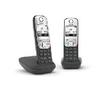 Gigaset A690 Duo Teléfono analógico Identificador de llamadas Negro, Plata