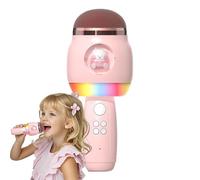 Teléfono inalámbrico de canción, cics de karaoke - niños teléfono inalámbrico con luces LED de dibujos animados,Suministros de canto portátil, oradora para niñas adultas
