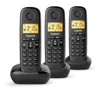 Teléfono inalámbrico gigaset basic 100/ pack trio/ negro