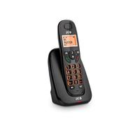 Teléfono inalámbrico Negro con Pantalla iluminada, Agenda telefónica y función de Manos Libres. Ideal para comunicaciones en el hogar.