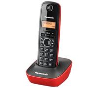 Panasonic KX-TG1611SPR Teléfono Inalámbrico Digital DECT, Unidad Base y 1 Auricular, Identificador De Llamadas, Batería Larga Duración, Pantalla LCD, Agenda, Rellamada, Despertador, Rojo