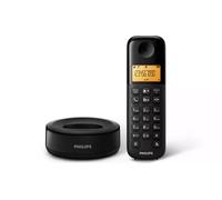 Philips D1601B - Teléfono Fijo Inalámbrico, Pantalla 4,1 cm, Retroalimentación, Identificador de Llamadas, Ecualizador Paramétrico, Plug & Play, Eco+ - Negro (Compatible: ES, IT, FR)