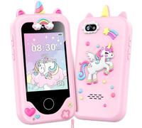 Teléfono infantil unicornio para niñas 3-10 años y cumpleaños, pantalla táctil, teléfono de aprendizaje