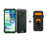 Teléfono inteligente Blackview BV6200 Plus con 24 GB de RAM y 256 GB de ROM y Android 14 resistente with a phone case verde