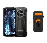 Teléfono inteligente Blackview BV8200 con 36 GB de RAM y 256 GB de ROM y Android 14 resistente with a phone case negro