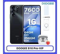 Teléfono Inteligente DOOGEE B10 Pro, 64 GB + 256 GB, Pantalla FHD de 6.63 Pulgadas y 120 Hz, IP68, Helio G100, Batería de 7600 mAh, Cámara de 64 MP, Android 16, NFC 8GB 256GB Gray