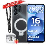 Teléfono Inteligente DOOGEE B10 Pro, Resistente al Agua IP68, Pantalla de 6.63 Pulgadas y 120 Hz, Batería de 7600 mAh, 64 GB (8+56) de RAM, 256 GB de ROM, Helio G100, Compatible con Widevine L1, NFC B