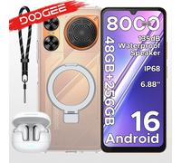 Teléfono Inteligente DOOGEE M30 con IA, Pantalla de 6.88 Pulgadas, Resistente al Agua IP68, Android 16, Batería de 8000 mAh, 48 GB de RAM (6+42), 256 GB de ROM, Cámara de 64 MP, Widevine L1, 6GB 256GB