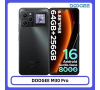 Teléfono Inteligente DOOGEE M30 Pro, Android 16, 64 GB + 256 GB, IP68, Pantalla Trasera de 6.88”, Pantalla de 120 Hz, Batería de 8000 mAh, Cámara de 64 MP VIP Edition White