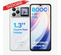 Teléfono Inteligente DOOGEE M30 Pro, Pantalla de 6.88 Pulgadas, Resistente al Agua IP68, Android 16, Batería de 8000 mAh, Pantalla Trasera de 1.3 Pulgadas, 64 GB (8+56), 256 GB, NFC, Google Pay VIP Ed