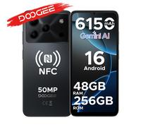 DOOGEE Note56 Plus Edición VIP Android 16 Gemini AI, batería de 6150 mAh, 48 GB de RAM (6 + 42), 256 GB de ROM, teléfono móvil No TWS Plain
