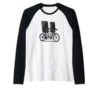 Teléfono inteligente genial con bicicleta tándem para un look divertido de verano Camiseta Manga Raglan