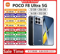 Teléfono Inteligente POCO F8 Ultra 5G con Snapdragon ® 8 Elite Gen 5 Pantalla AMOLED POCO Hyper RGB de 6.9 pulgadas y 120Hz, 6500mAh, 100W con cable, 50MP, IP68, NFC Black