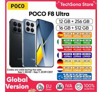 Teléfono Inteligente POCO F8 Ultra 5G Versión Global Snapdragon ® 8 Elite Gen 5, Pantalla AMOLED de 6.9 Pulgadas con Protección Ocular, HyperCharge de 100W, 6500mAh, NFC 16GB 512GB Black