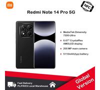Teléfono Inteligente Redmi Note 14 Pro, versión Global, 5G, NFC, tamaño 7300 + 200MP, cámara 1,5 K, 120Hz, Pantalla AMOLED Midnight Black