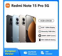 Teléfono Inteligente Xiaomi Redmi Note 15 Pro 5G, NFC, MTK Dimensity 7400-Ultra, Pantalla de 6.83 Pulgadas y 120 Hz, Cámara de 200 MP, Batería de 45 W y 6580 mAh Titanium Grey