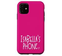 Teléfono Isabella Nombre Personalizado Blanco Rosa Carcasa para iPhone 11