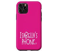 Teléfono Isabella Nombre Personalizado Blanco Rosa Carcasa para iPhone 11 Pro