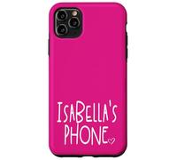 Teléfono Isabella Nombre Personalizado Blanco Rosa Carcasa para iPhone 11 Pro Max