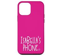 Teléfono Isabella Nombre Personalizado Blanco Rosa Carcasa para iPhone 12 mini