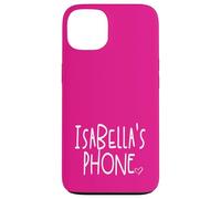 Teléfono Isabella Nombre Personalizado Blanco Rosa Carcasa para iPhone 13