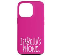 Teléfono Isabella Nombre Personalizado Blanco Rosa Carcasa para iPhone 13 Pro