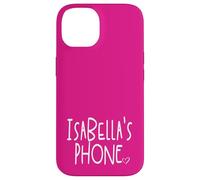 Teléfono Isabella Nombre Personalizado Blanco Rosa Carcasa para iPhone 14