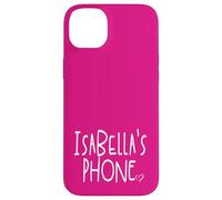 Teléfono Isabella Nombre Personalizado Blanco Rosa Carcasa para iPhone 14 Plus
