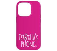 Teléfono Isabella Nombre Personalizado Blanco Rosa Carcasa para iPhone 14 Pro