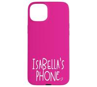 Teléfono Isabella Nombre Personalizado Blanco Rosa Carcasa para iPhone 15 Plus