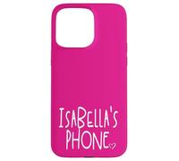 Teléfono Isabella Nombre Personalizado Blanco Rosa Carcasa para iPhone 15 Pro Max