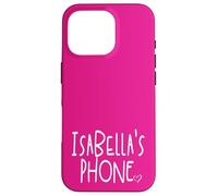 Teléfono Isabella Nombre Personalizado Blanco Rosa Carcasa para iPhone 16 Pro