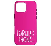 Teléfono Isabella Nombre Personalizado Blanco Rosa Carcasa para iPhone 16 Pro Max