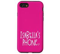 Teléfono Isabella Nombre Personalizado Blanco Rosa Carcasa para iPhone SE (2020) / 7 / 8