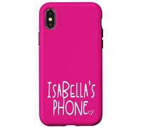 Teléfono Isabella Nombre Personalizado Blanco Rosa Carcasa para iPhone X/XS
