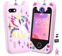 Teléfono Juguete para Niñas - Un Regalo para Navidad O Cumpleaños, Ideal para Niñas De 3 A 8 Años. Cuenta con Pantalla Táctil, Cámara, Funciones Educativas Y Juegos, Además De Una Tarjeta SD De 32 GB