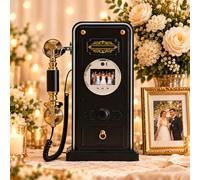 Teléfono Libro de Invitados de Video para Bodas con Grabación De Fotos Y Vídeo, Grabadora De Mensajes Cámara 1080p De Ángulo Ajustable, para Recepciones Y Celebraciones De Cumpleaños Black-64G