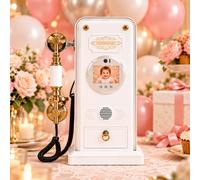 Teléfono Libro de Invitados de Video para Bodas con Grabación De Fotos Y Vídeo, Grabadora De Mensajes Cámara 1080p De Ángulo Ajustable, para Recepciones Y Celebraciones De Cumpleaños White-64G