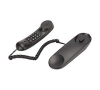 Teléfono Montado en la Pared, Multifunción, Botones Grandes, Teléfono Fijo con Cable y Función de Silencio de Rellamada para el Hogar, la Oficina y el Hotel (Negro)